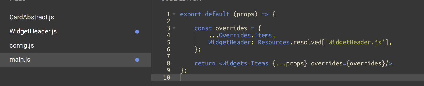 Example Overrides component