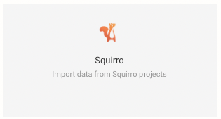 Data import screen in Squirro UI